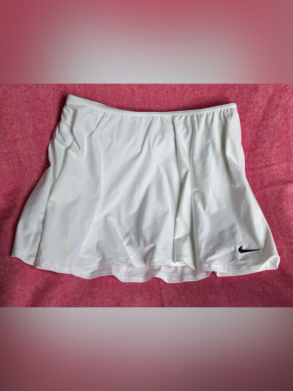 Nike Sz M Dri-Fit Victory Flouncy 15" Tennis Skort Pockets Bright White Like New